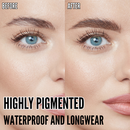 2-in-1 Waterproof Micro-Fork Eyebrow Pencil and Eyeliner Pen - Black